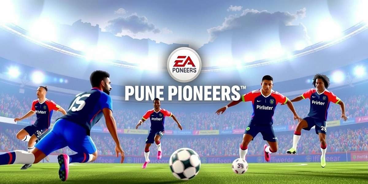 Pune Pioneers FIFA game cover featuring Indian football players in action at a stadium filled with fans