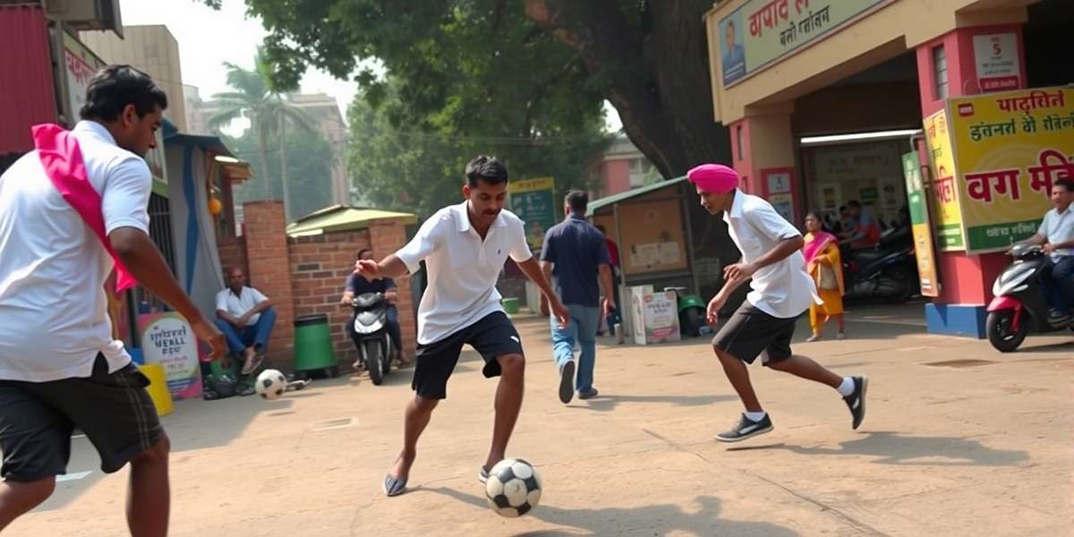 Pune Pioneers FIFA street football mode showing players in traditional Indian attire playing in a market setting